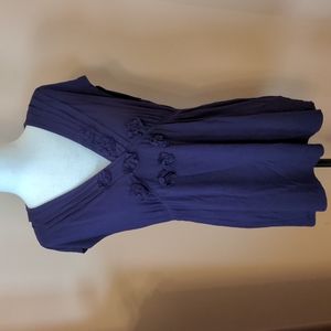 Purple Top With Fabric Flowers